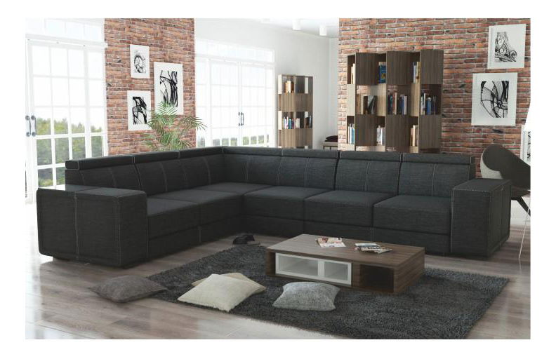 Rohová sedací souprava Cirdi (tmavě šedá) (P)