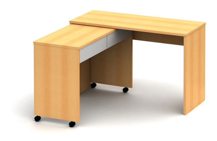 Rozkládací PC stolek Versal New buk + bílá