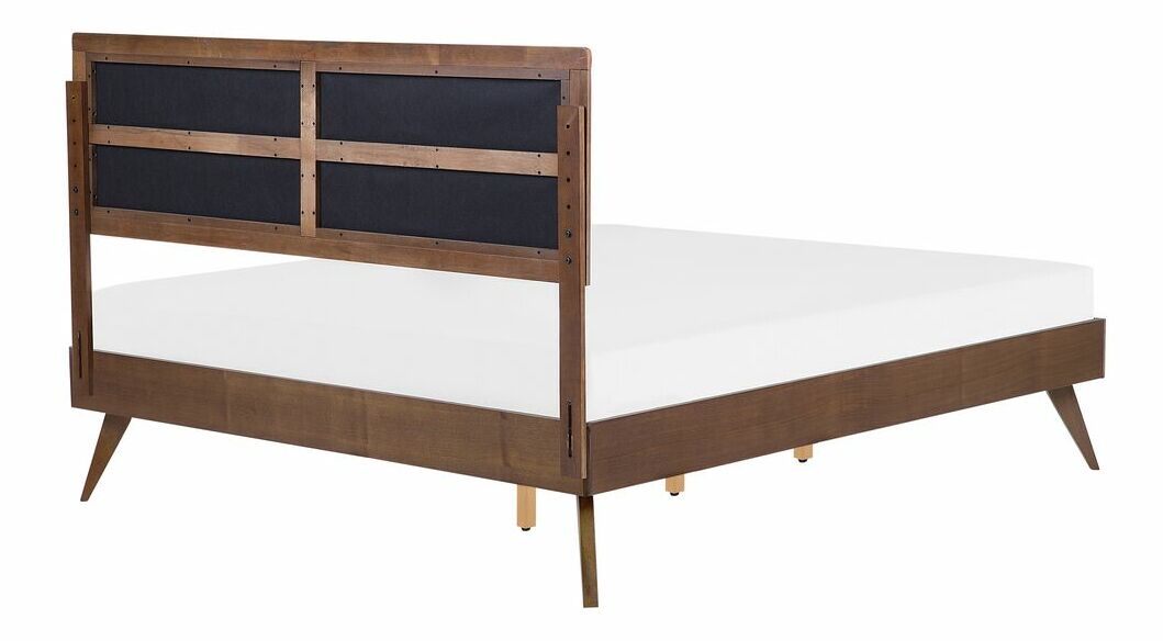 Manželská postel 160 cm POSE (s roštem) (tmavé dřevo)