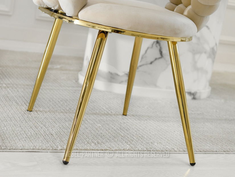 Židle Lulish (krémová + zlatá)