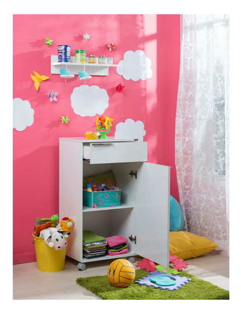 Komoda na kolečkách Aderyn 1 (bílá)