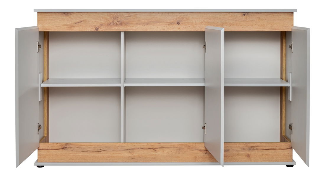 Skříňka Bert 20 ASPG BL SB (perlově šedá + dub artrisan)