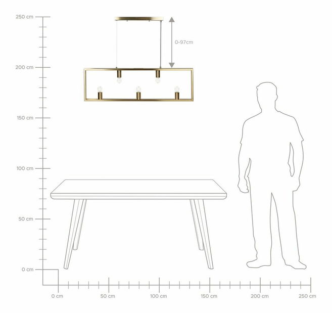 Závěsné svítidlo Baya (mosazná)