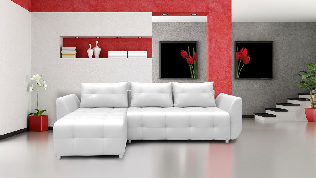 Rohová sedací souprava Brayton (bílá) *výprodej