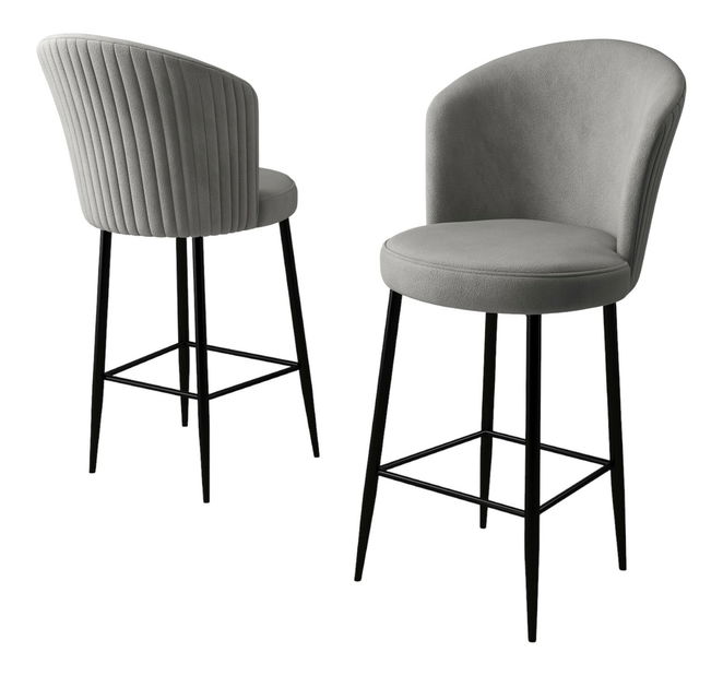 Set 2 ks. barových židlí Fornetto (šedá + černá)