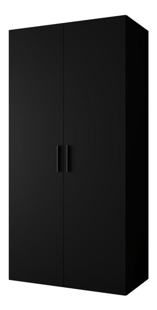 Šatní skříň 100 cm Borry 1 (černá + černá)