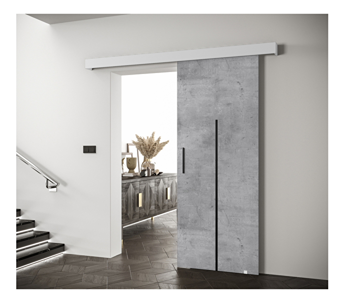 Posuvné dveře 90 cm Sharlene X (beton + bílá matná + černá)
