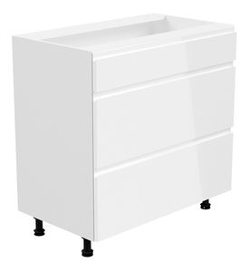 Dolní kuchyňská skříňka D80S3 Aurellia (bílá + lesk bílý)