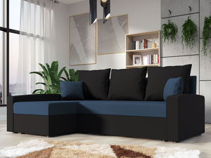 Rohová sedací souprava Pomada (tmavě modrá + černá)