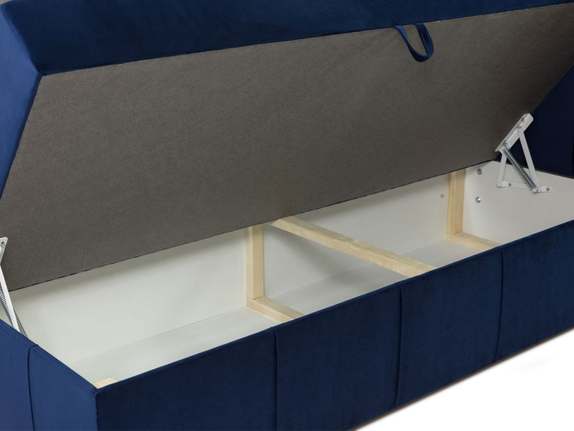 Manželská postel 180 cm Piano (šedá) (s roštem a matrací) (s úl. prostorem)