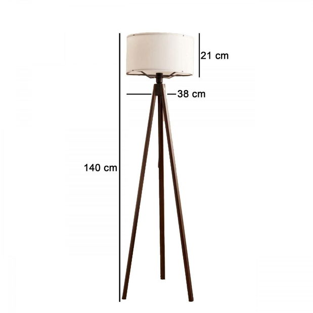 Stojanová lampa Amorekko 4 (bílá + hnědá)