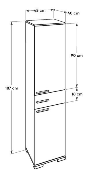 Policová skříň Aderyn (bílá)