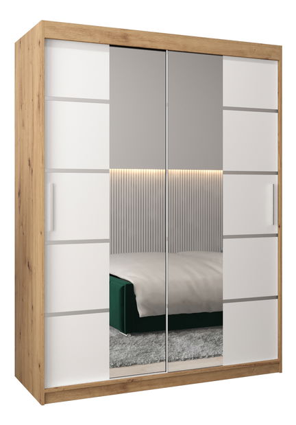 Šatní skříň 180 cm Verika 4 180 (dub artisan + bílá)