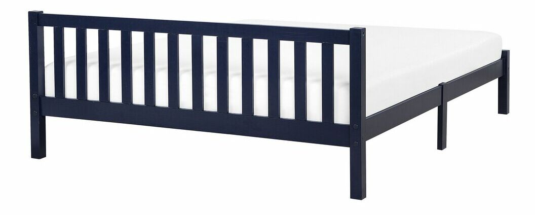 Manželská postel 160 cm FLORIS (s roštem) (modrá)