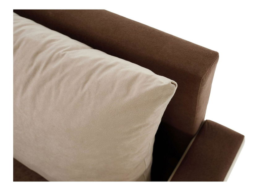 Rohová sedačka ve tvaru U Paulati (hnědá + béžová) (rozkládací s úl. prostorem)