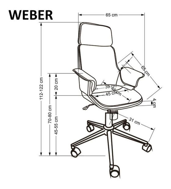 Kancelářské křeslo Weber (černá)