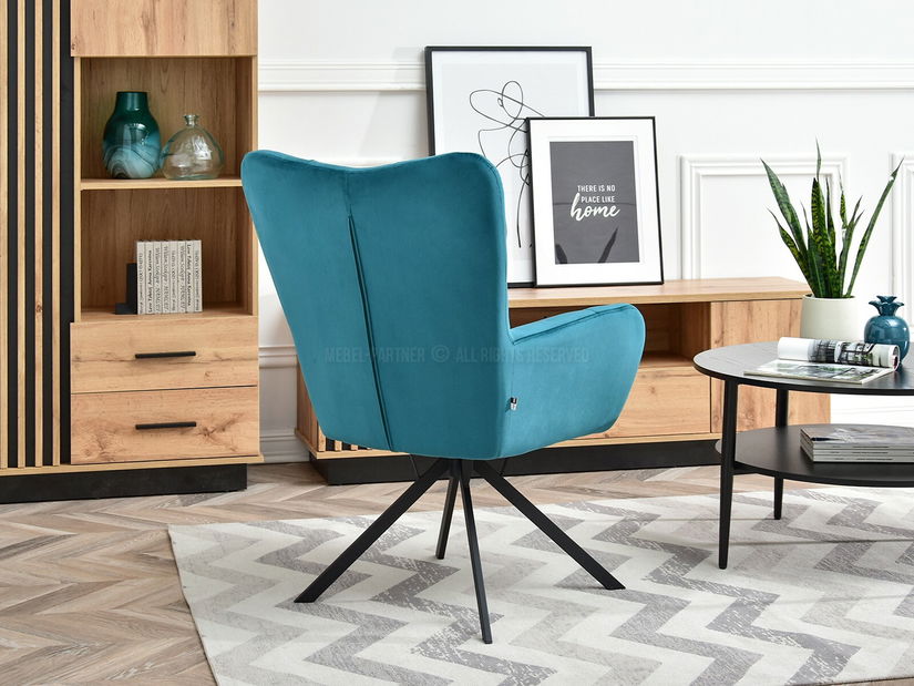 Křeslo Kikino (tyrkysová + černá)