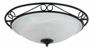 Stropní svítidlo Athen 3723 (černá + rýžové kamenné sklo)