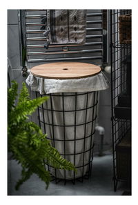 Prádelní koš Sidebe (dub + černá)