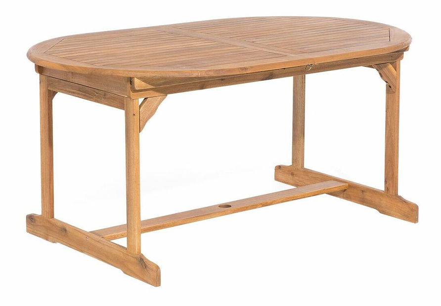 Zahradní jídelní sada Mali (světlé dřevo) (šedé podsedáky + slunečník)