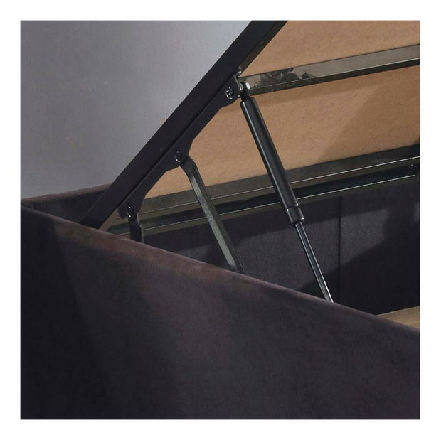 Jednolůžková postel s čalouněným čelem 100 cm Kemadi (černá) (s roštem) (s úlož. prostorem)