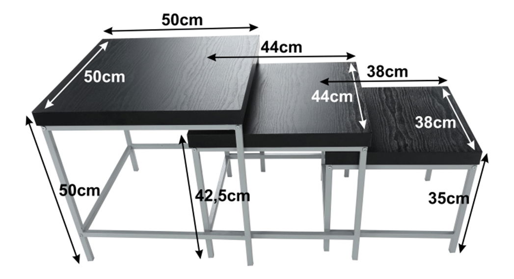 Příruční stolek Aleen (3 ks.)