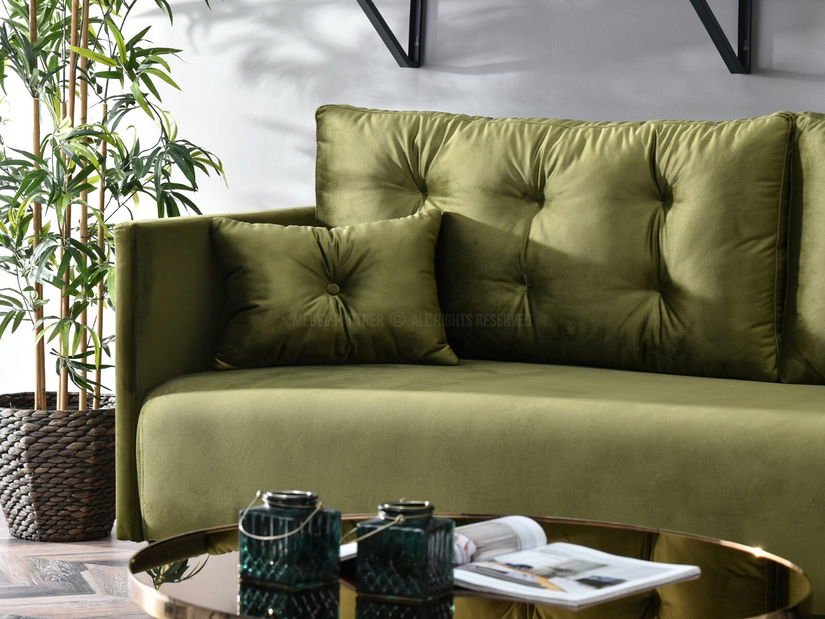 Pohovka dvousedačka Mastil (zelená + černá)