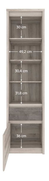 Regál Jess new (kaštan nairobi + onyx)