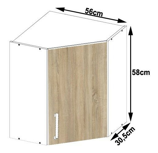 Horní kuchyňská skříňka Lula w60n (bílá + dub sonoma)