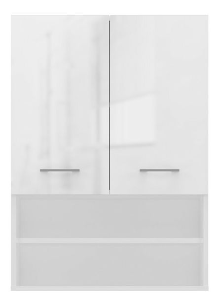 Závěsná koupelnová skříňka Perdieron 1 (lesk bílý)