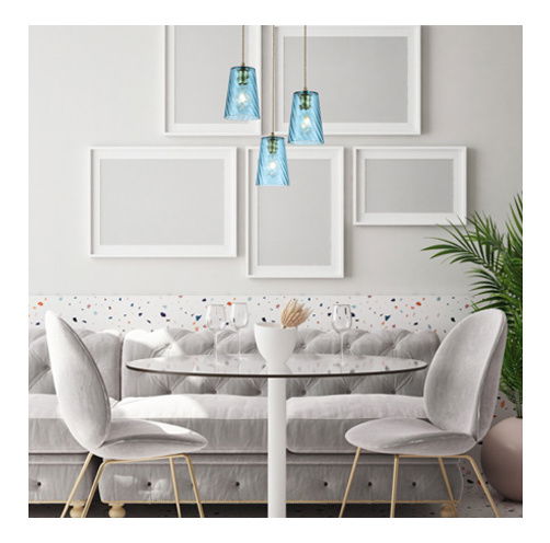 Závěsné svítidlo Asisite 3 (zlatá + modrá)