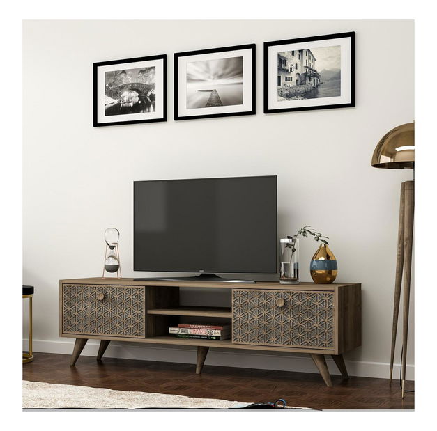 TV stolek/skříňka Newbias (ořech + antracit)