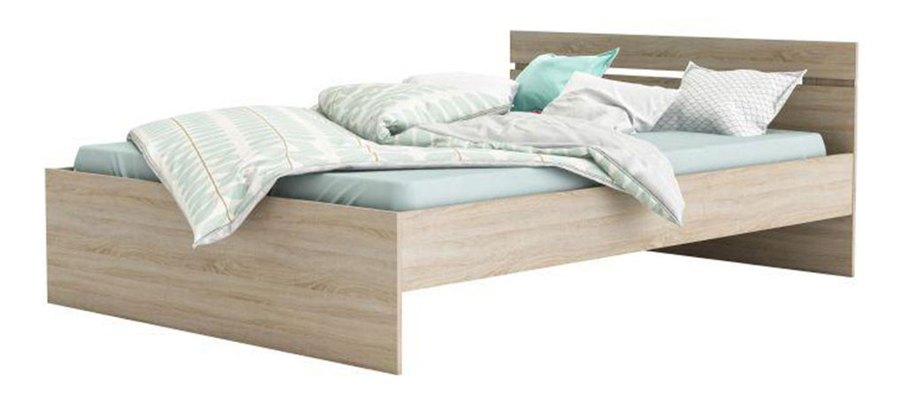 Manželská postel 140 cm Myriam (dub sonoma) (bez matrace a roštu)