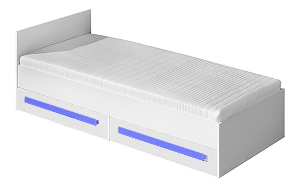 Jednolůžková postel 90 cm Gullia 11 (bílá + modrá)