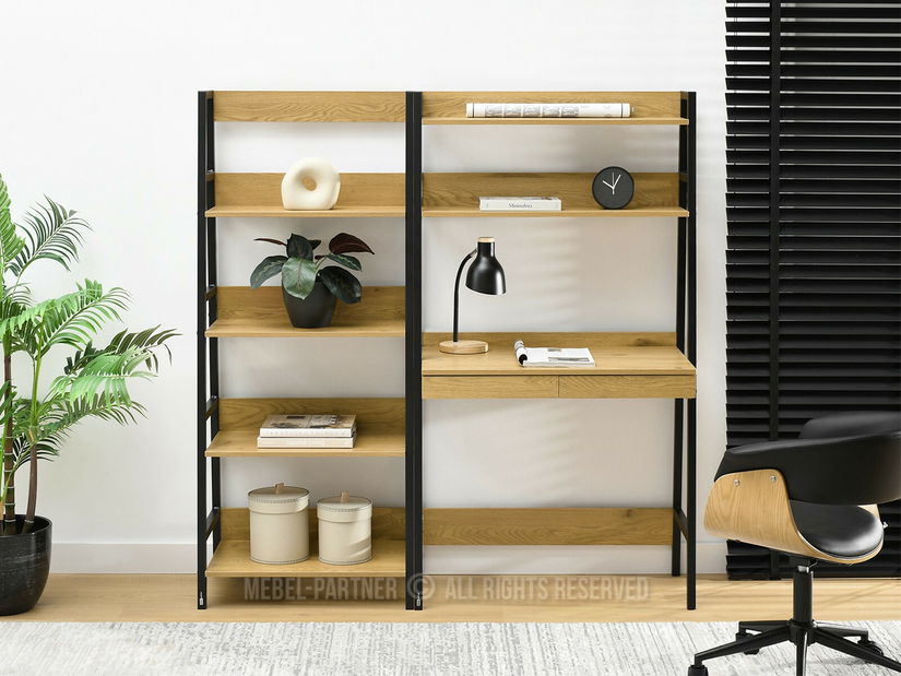 Regál s pc stolkem Reino (černá)