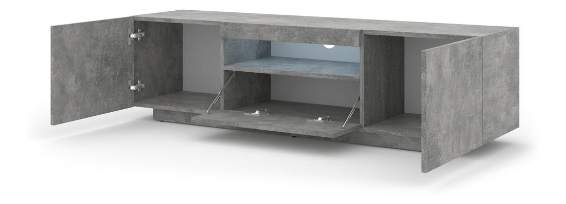 TV stolek/skříňka Aurinko 150 (beton) (s osvětlením)