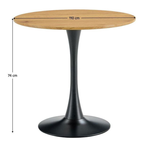 Jídelní stůl Roventona (dub + černá) (pro 4 osoby) *bazár *bazar