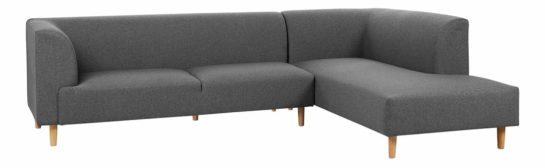 Rohová sedací souprava Ludvik (tmavě šedá) (P)