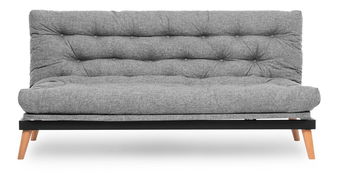 Rozkládací pohovka Sakotta (světle šedá + dřevo)