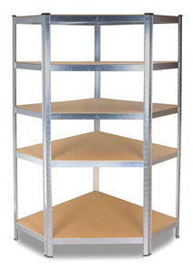 Rohový regál Rubia 1 (stříbrná)