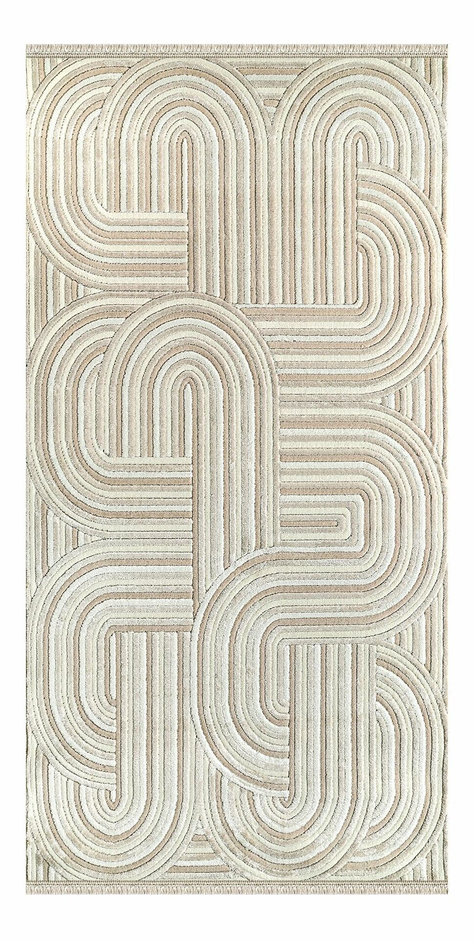 Koberec 100 x 300 cm Amora (béžová + bílá)