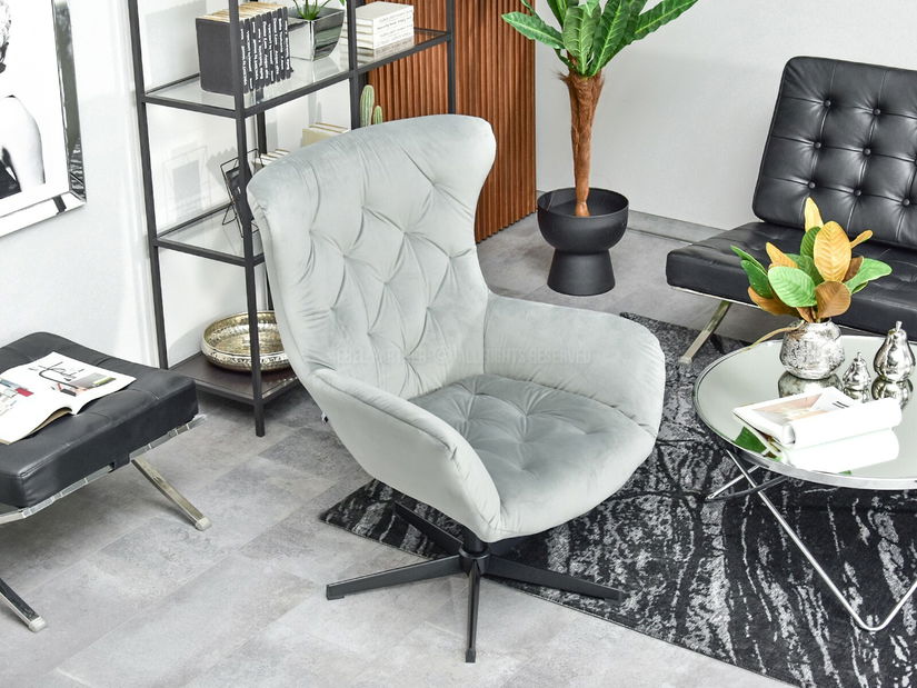 Křeslo Aaron (šedá + černá)