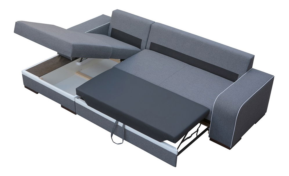 Rohová sedací souprava Fira (hnědá + bílá) (L)