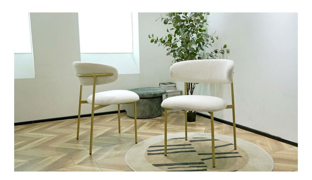 Jídelní židle Mokka (krémová + zlatá)