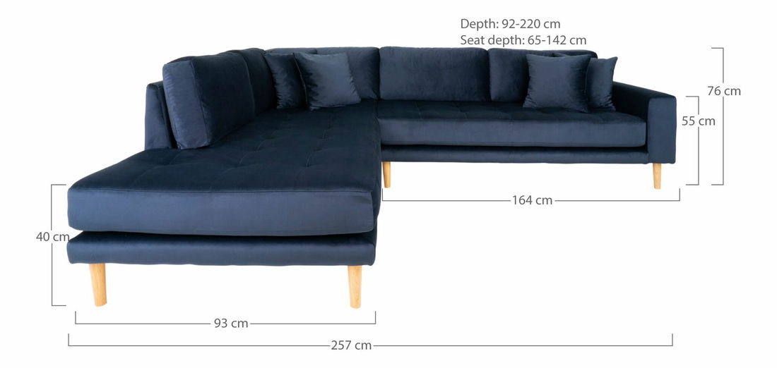 Rohová sedací souprava (L) Lvaveriaora L (tmavě modrá)