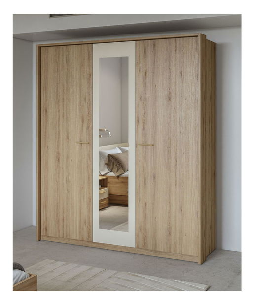 Rám pro šatní skříň Verdeene M (divoký dub + béžová) *výprodej