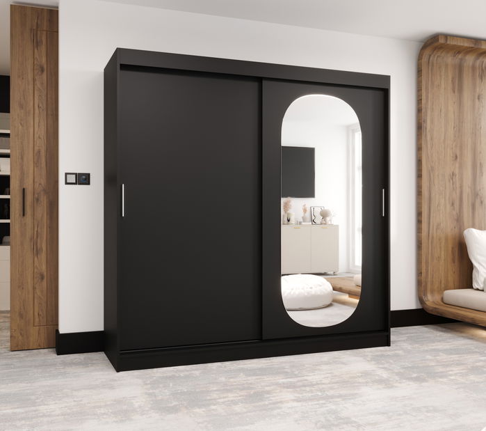 Šatní skříň 200 cm Ronny (černá)