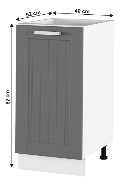 Dolní kuchyňská skříňka Janne Typ 52 (tmavě šedá + bílá)