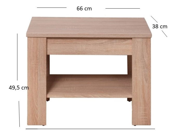 Konferenční stolek Gwenn 70 (dub sonoma)
