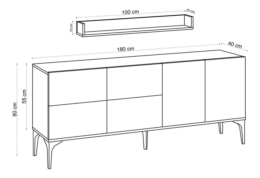 Skříňka Aliex 12 (travertin)